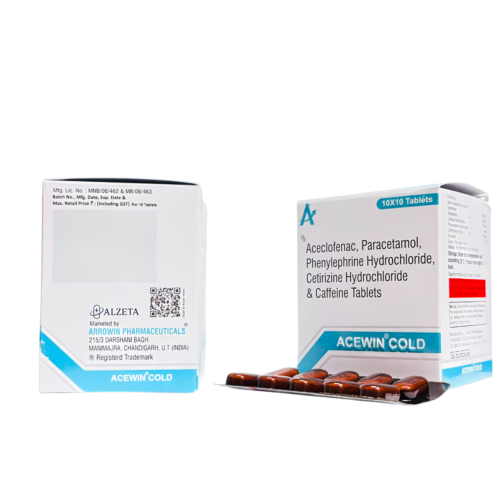 ACEWIN COLD Tablets for Cold and Flu Relief Arrowin Pharmaceuticals.