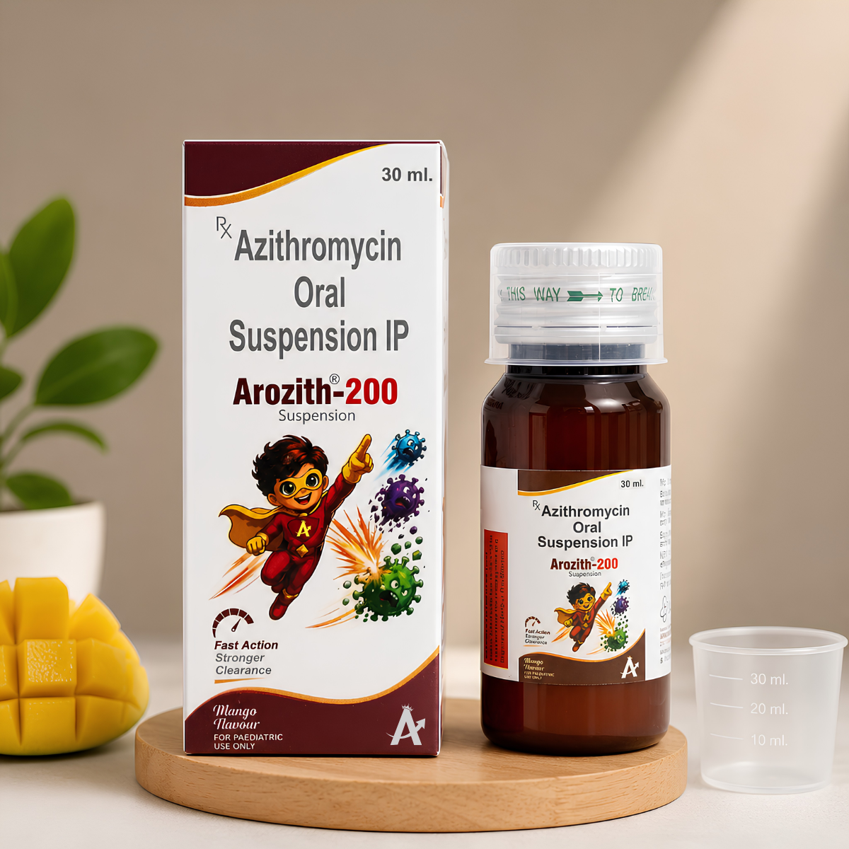 Arozith-200 Azithromycin 200mg Oral Suspension by Arrowin Pharmaceuticals.