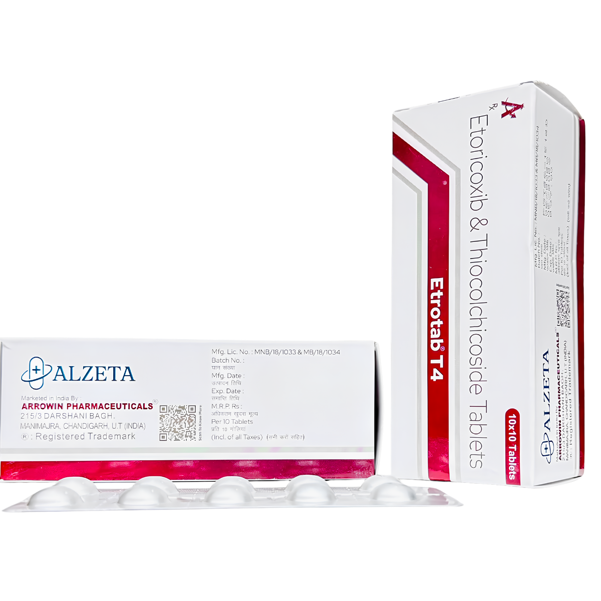 ETROTAB-T4 Etoricoxib and Thiocolchicoside Tablets by Arrowin Pharma