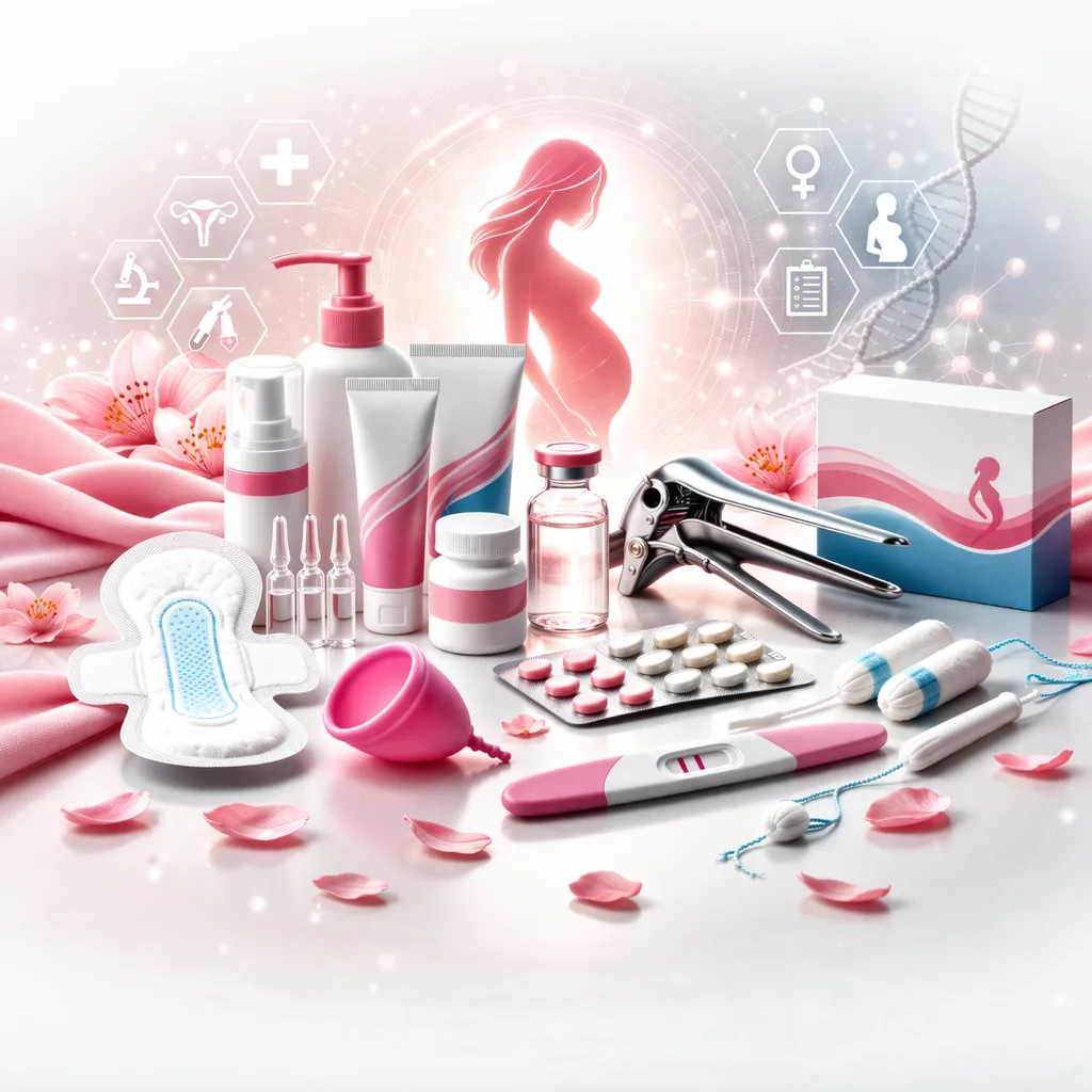 Feminine healthcare products on soft backdrop