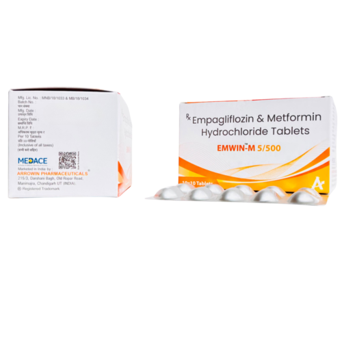 Emwin-M 5/500 Empagliflozin 5mg and Metformin 500mg Tablets by Arrowin Pharmaceuticals